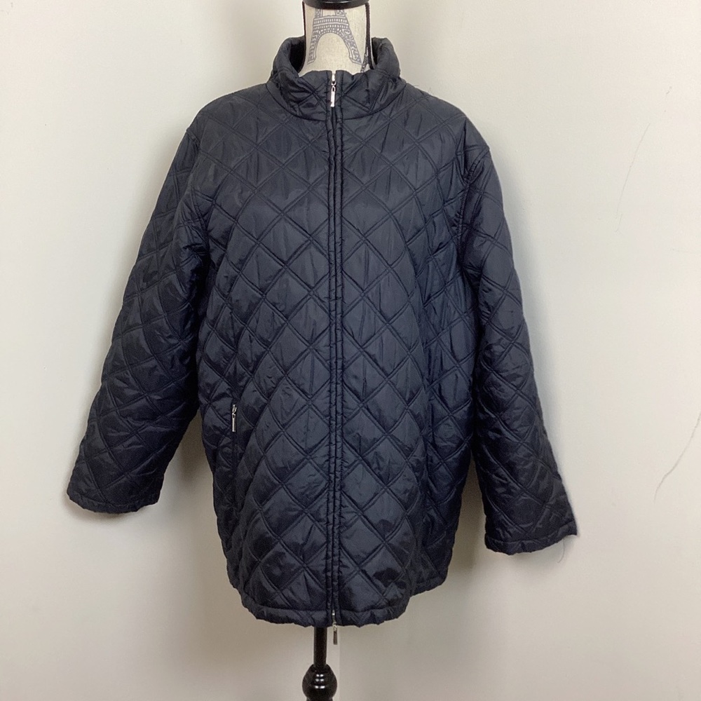 Style Co Women’s Black Mock Neck Long Sleeve Puffer Jacket Full Zip